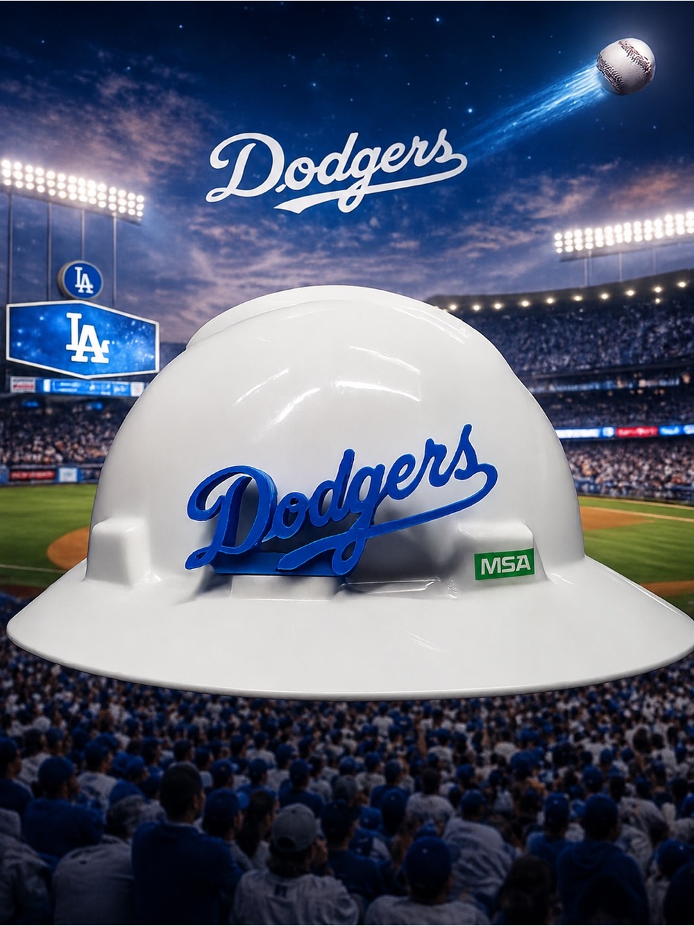 Dodgers hard hat clip for hard hats with a slot already